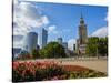 Skyscrapers with Palace of Culture and Science, City Centre, Warsaw, Masovian Voivodeship, Poland,-Karol Kozlowski-Stretched Canvas