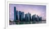 Skyscrapes line Marina Bay at dusk, Singapore, Southeast Asia, Asia-Logan Brown-Framed Photographic Print