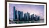 Skyscrapes line Marina Bay at dusk, Singapore, Southeast Asia, Asia-Logan Brown-Framed Photographic Print