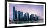 Skyscrapes line Marina Bay at dusk, Singapore, Southeast Asia, Asia-Logan Brown-Framed Photographic Print