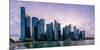 Skyscrapes line Marina Bay at dusk, Singapore, Southeast Asia, Asia-Logan Brown-Mounted Photographic Print