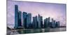 Skyscrapes line Marina Bay at dusk, Singapore, Southeast Asia, Asia-Logan Brown-Mounted Photographic Print