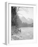 Skyskomish River Fishing, 1906-Asahel Curtis-Framed Giclee Print