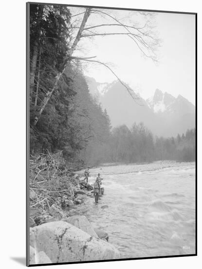 Skyskomish River Fishing, 1906-Asahel Curtis-Mounted Giclee Print