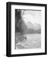 Skyskomish River Fishing, 1906-Asahel Curtis-Framed Premium Giclee Print