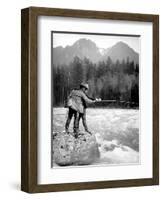 Skyskomish River Fishing, 1906-Asahel Curtis-Framed Giclee Print