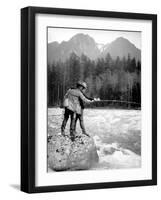 Skyskomish River Fishing, 1906-Asahel Curtis-Framed Giclee Print