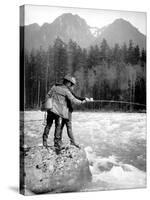 Skyskomish River Fishing, 1906-Asahel Curtis-Stretched Canvas