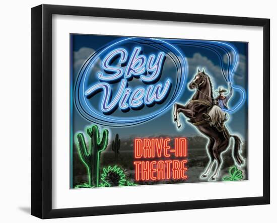 Skyview Drive In-Helen Flint-Framed Art Print