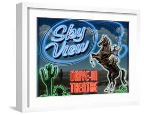 Skyview Drive In-Helen Flint-Framed Art Print