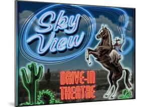 Skyview Drive In-Helen Flint-Mounted Art Print