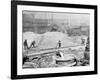 Slag Run and Filling Slag Pots, Sloss City Furnaces, Birmingham, Ala.-null-Framed Photo