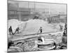 Slag Run and Filling Slag Pots, Sloss City Furnaces, Birmingham, Ala.-null-Mounted Photo