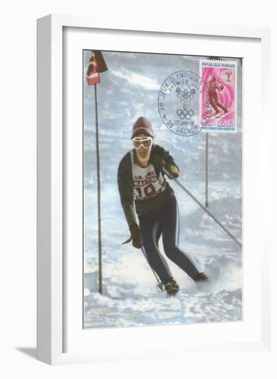 Slalom Ski Racing-null-Framed Art Print