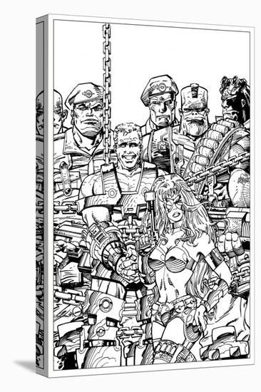 Slammers Cover for 'Cards Illustrated' No. 8 - Inks-Walter Simonson-Stretched Canvas