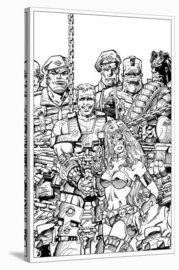 Slammers Cover for 'Cards Illustrated' No. 8 - Inks-Walter Simonson-Stretched Canvas