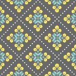 Retro Floral Pattern, Geometric Seamless Flowers-Slanapotam-Art Print