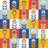 Seamless Floral Pattern with Bellflowers-Slanapotam-Framed Art Print