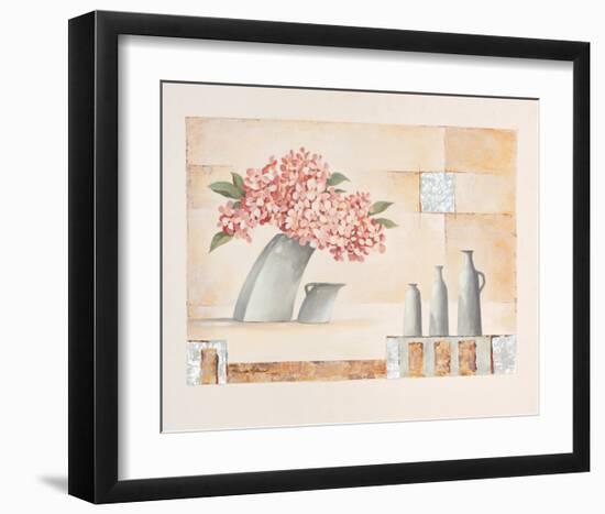 Slanted Flower Vase-Renate Holzner-Framed Art Print