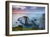 Slate Cliffs Near Morte Point at Sunset, Mortehoe, North Devon, England. Summer-Adam Burton-Framed Photographic Print