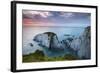 Slate Cliffs Near Morte Point at Sunset, Mortehoe, North Devon, England. Summer-Adam Burton-Framed Photographic Print