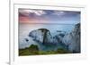 Slate Cliffs Near Morte Point at Sunset, Mortehoe, North Devon, England. Summer-Adam Burton-Framed Photographic Print