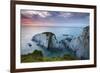 Slate Cliffs Near Morte Point at Sunset, Mortehoe, North Devon, England. Summer-Adam Burton-Framed Photographic Print