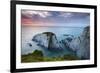 Slate Cliffs Near Morte Point at Sunset, Mortehoe, North Devon, England. Summer-Adam Burton-Framed Photographic Print