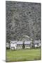 Slate Mine Waste Mountain And Houses-Martin Bond-Mounted Photographic Print