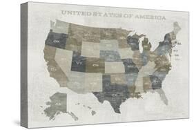 Slate US Map-Sue Schlabach-Stretched Canvas