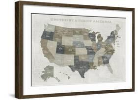 Slate US Map-Sue Schlabach-Framed Art Print