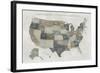 Slate US Map-Sue Schlabach-Framed Art Print