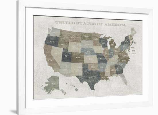 Slate US Map-Sue Schlabach-Framed Art Print