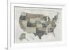 Slate US Map-Sue Schlabach-Framed Art Print