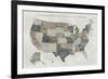 Slate US Map-Sue Schlabach-Framed Art Print