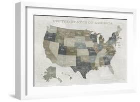 Slate US Map-Sue Schlabach-Framed Art Print