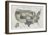 Slate US Map-Sue Schlabach-Framed Premium Giclee Print