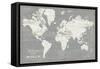 Slate World Map-Sue Schlabach-Framed Stretched Canvas