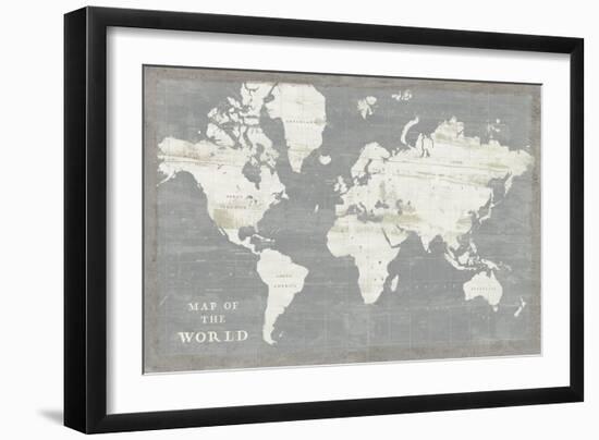 Slate World Map-Sue Schlabach-Framed Art Print