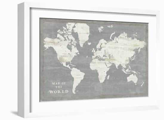 Slate World Map-Sue Schlabach-Framed Art Print