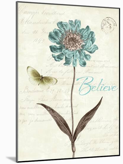 Slated Blue IV Believe-Katie Pertiet-Mounted Art Print