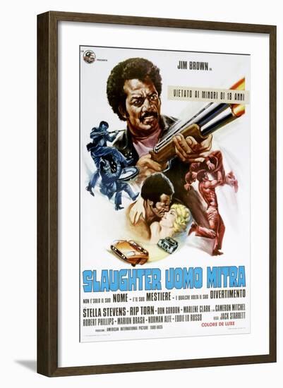 Slaughter, (aka Slaughter Uomo Mitra), Italian poster, Jim Brown, Stella Stevens, 1972-null-Framed Art Print