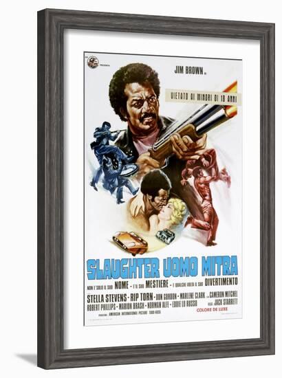 Slaughter, (aka Slaughter Uomo Mitra), Italian poster, Jim Brown, Stella Stevens, 1972-null-Framed Art Print