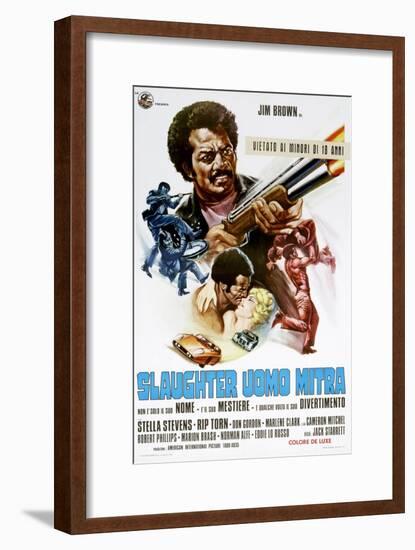 Slaughter, (aka Slaughter Uomo Mitra), Italian poster, Jim Brown, Stella Stevens, 1972-null-Framed Art Print