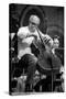 Slava Rostropovich Playing the Cello on a Stage-null-Stretched Canvas