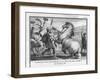 Slave Revolt Spartacus as a Symbol of His Determination Kills His Own Horse Before the Final Battle-Augustyn Mirys-Framed Art Print