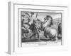 Slave Revolt Spartacus as a Symbol of His Determination Kills His Own Horse Before the Final Battle-Augustyn Mirys-Framed Art Print