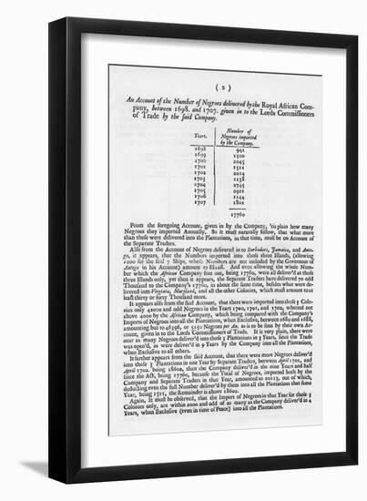 Slavery Accounts, 1698-1701-null-Framed Giclee Print