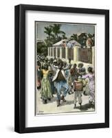 Slavery Emancipation Festival in Barbados, C1880-null-Framed Giclee Print