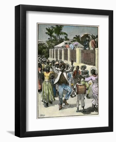 Slavery Emancipation Festival in Barbados, C1880-null-Framed Giclee Print